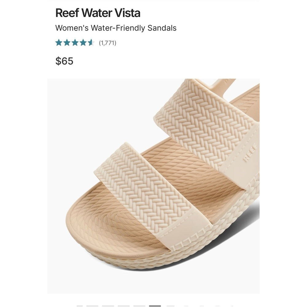 Reef Water Vista Higher Women's Platform Espadrille Sandals Cloud Size 9, Beige